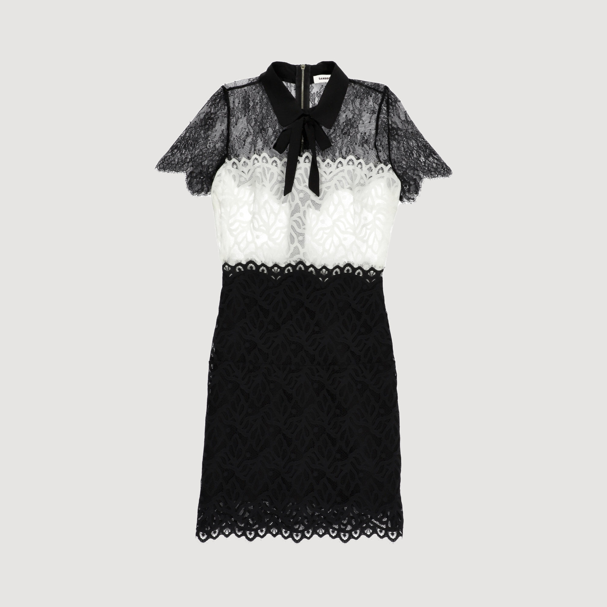 Two-tone lace dress - Dresses | Sandro ...